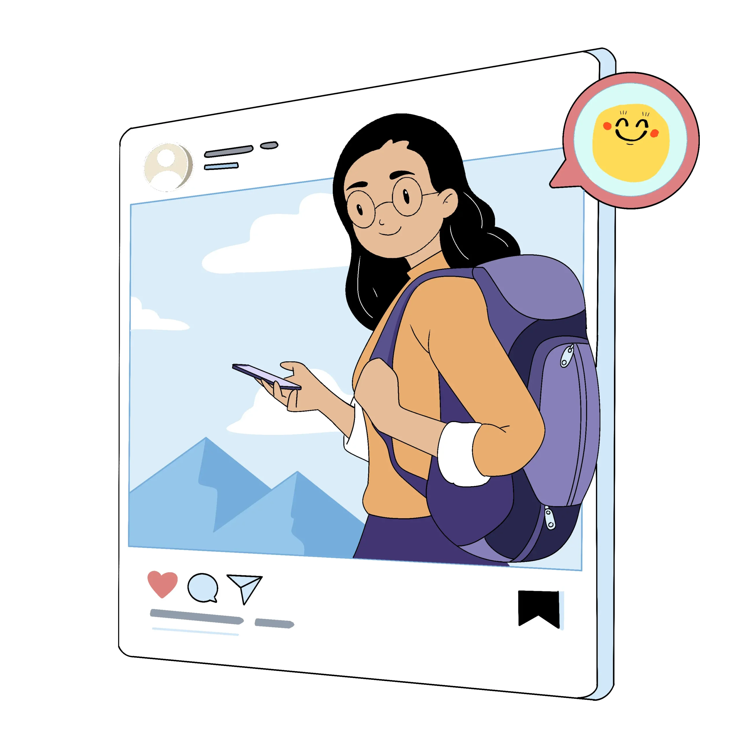 Illustration showing a Social media marketing, created by the best digital marketing agency in Thrissur, Kerala