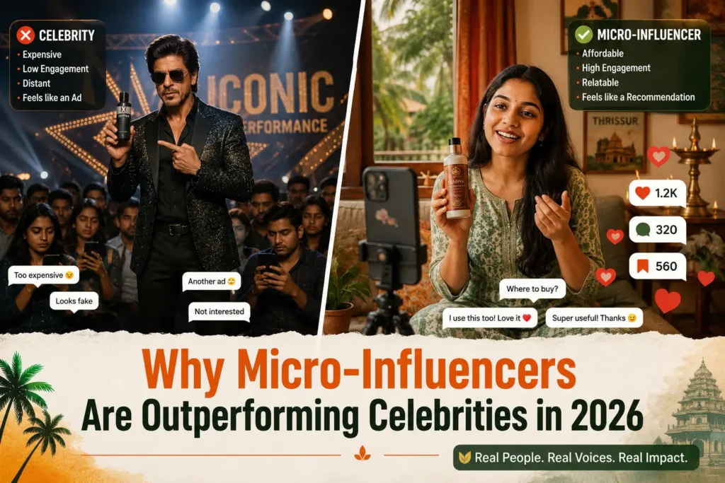 Micro-influencers vs celebrities in influencer marketing 2026 comparison image
